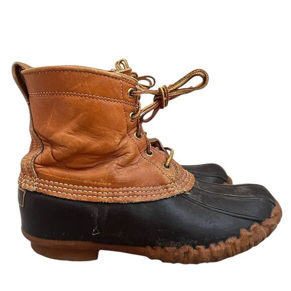 L.L. Bean Women 8 Maine Hunting 8-Inch Boots Made USA Classic Duck Shoes Vintage - Picture 1 of 11